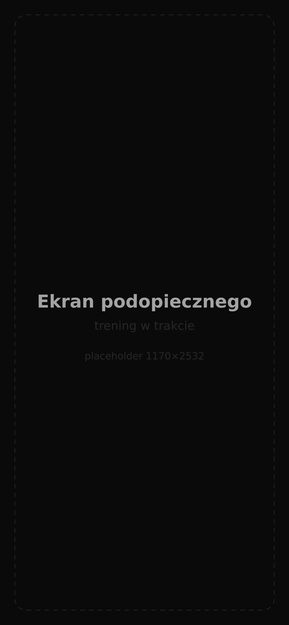 Ekran podopiecznego w trakcie treningu: lista ćwiczeń z seriami do odhaczenia